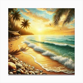 Sunset Beach 1 Canvas Print