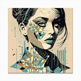 Abstract Illustration Portrait Of A Woman Canvas Print