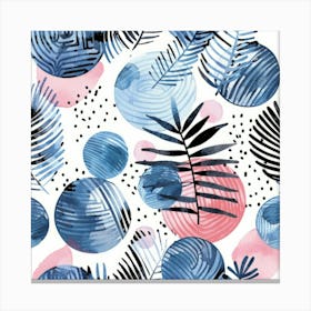 Watercolor Tropical Pattern 3 Canvas Print