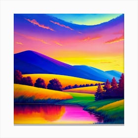 Sunset In The Mountains Canvas Print