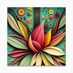 3d Flower Art Canvas Print