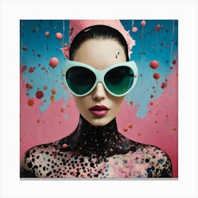 Bright Pastel Color Dot Pattern Front Portrait Pho (3) Canvas Print