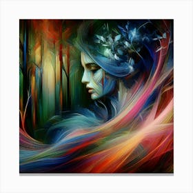 Woman In The Forest Canvas Print