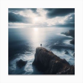 Man Standing On A Rock Canvas Print