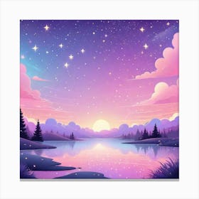 Sky With Twinkling Stars In Pastel Colors Square Composition 270 Canvas Print