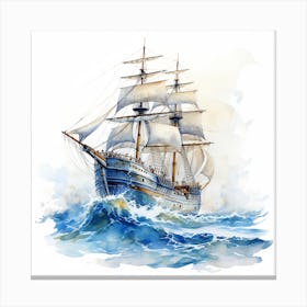 Watercolor Sailing Ship 1 Canvas Print