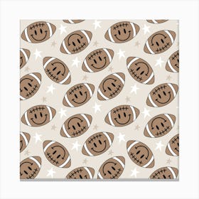 Smiley Footballs Canvas Print