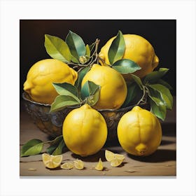 Lemons In A Bowl 1 Canvas Print