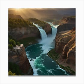 Sunset Over The Falls 1 Canvas Print