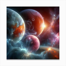 Planets In Space 4 Canvas Print