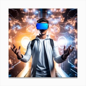 Man In Virtual Reality Canvas Print