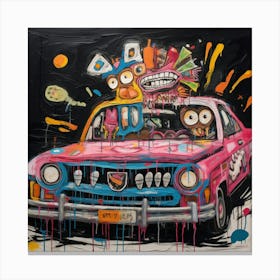 'The Pink Car' Canvas Print