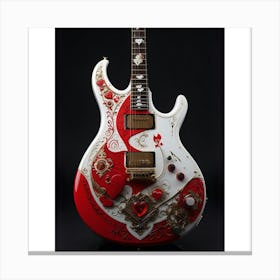 Heartstrings Monarchy Queen Of Hearts Guitar Elegance (7) Canvas Print