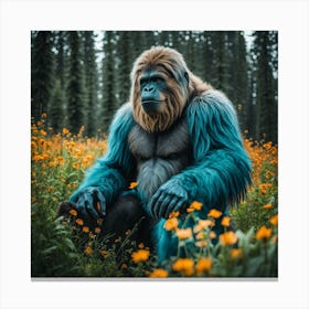 Big foot In The Field of blossom Canvas Print