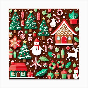 Christmas pattern Set, Christmas Tree art, Christmas Tree, Christmas vector art, Vector Art, Christmas art, Christmas Canvas Print