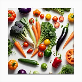 Colorful Vegetables On White Background 2 Canvas Print