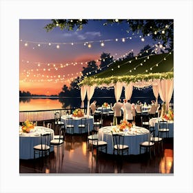 Wedding Reception At The Lake Canvas Print