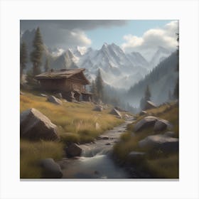 Cabin In The Mountains 9 Canvas Print