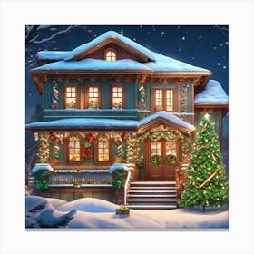 Christmas House 170 Canvas Print