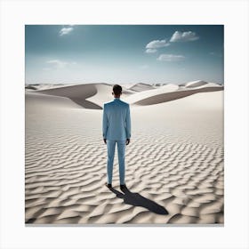 Man Standing In The Desert 31 Canvas Print