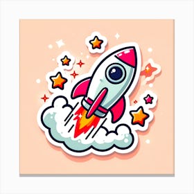 Rocket Sticker Canvas Print