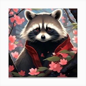 Japanese Raccoon 4 Canvas Print