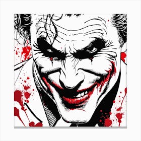The Joker Portrait Ink Painting (21) Canvas Print