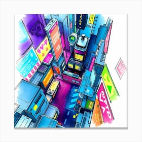 Neon City Canvas Print