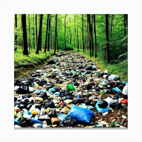 Trash In The Forest 22 Canvas Print