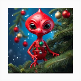 Alien Christmas Ornament 5 Canvas Print