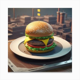 Burger In The City Canvas Print