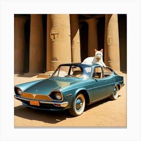 A painting of a Tesla car in the era of the Pharaohs
CAT 3 Canvas Print