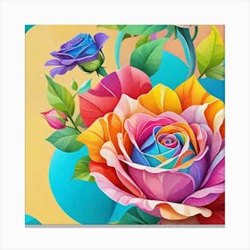 Colorful Roses Canvas Print