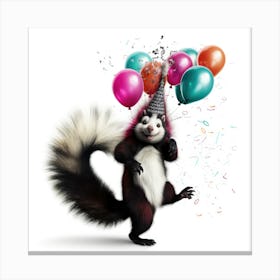 Birthday Skunk 1 Canvas Print