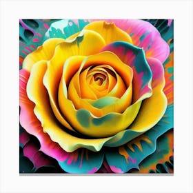 Abstract painting of a magical organic rose 4 Canvas Print