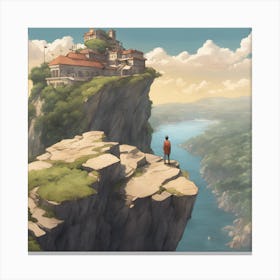 Man On A Cliff Canvas Print