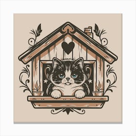 Cat In A House Canvas Print