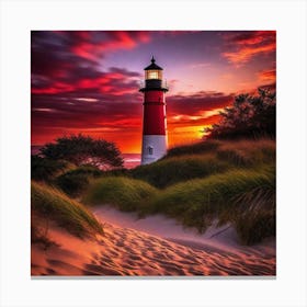 Sunset At The Lighthouse 6 Canvas Print