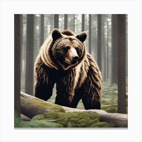Grizzly Bear In The Forest 1 Canvas Print