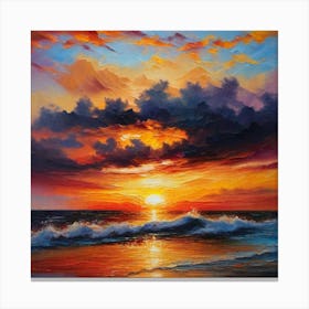 Sunset On The Beach 129 Canvas Print