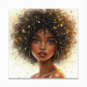 Woman With Gold Afro Canvas Print