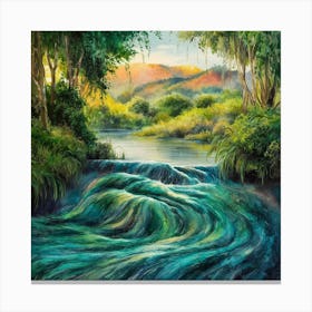 River In The Jungle Canvas Print