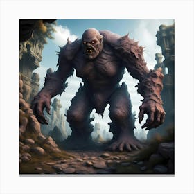Stone Colossus of the Forgotten Realm Canvas Print