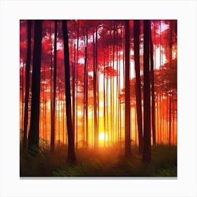 Sunset In The Forest 39 Canvas Print