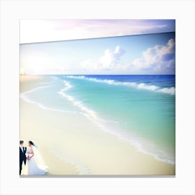 A romantic beach marriage  Canvas Print