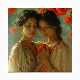 Lena1987 Photorealistic Portrait Of A Peaceful Meditative Two E5cc7666 50dc 45f9 89f9 60d2fc46b6ff 3 Canvas Print