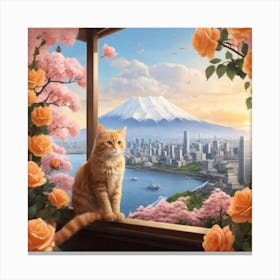 Cat In The Window Canvas Print