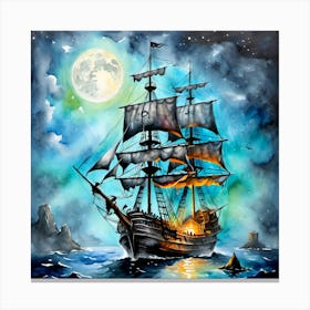 Of A Pirate Ship Canvas Print