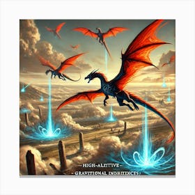 Blaze Wyverns Evading Gravitational Influences Canvas Print