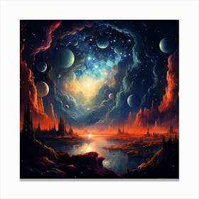 Planets In Space Canvas Print